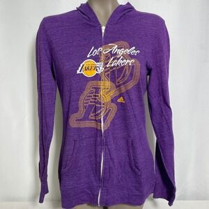 Los Angeles Lakers NBA Basketball Adidas Purple Full Zip Hoodie Women's LARGE